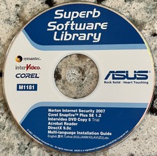 ASUS Superb Software Library Symantec InterVideo Corel Norton Ect.. M1181 CD-ROM picture