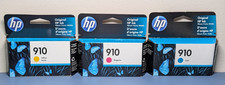 3PK Genuine HP 910 Ink Cyan Magenta Yellow NEW SEALED Warranty 09/25 11/25 picture