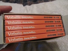 5 PACK SEALED Verbatim DVD-RAM Double Sided Type 4 rewritable 9.4GB DataLifePlus picture