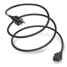 10 Pack of NEMA 5-15P to C19 15A 125V 14/3 SJT Power Cord - Black - 15ft picture