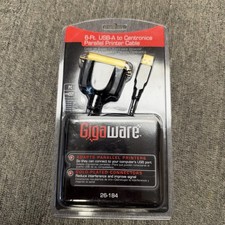 Gigaware 6ft USB-A to Parallel Printer cable NIP picture