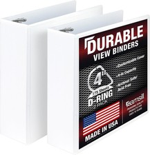 3 Ring Binder 4 inch D 100% Recycled Chipboard White 2 Pack Samsill Durable picture