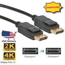 Displayport to Display Port Cable DP Male to Male Cord 4K HD w/ Latches 6FT 10FT picture