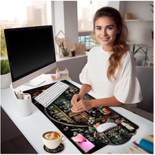 Retro Gothic Skull Mouse Pad Set - XXL Desk Mat & Wrist Rest picture