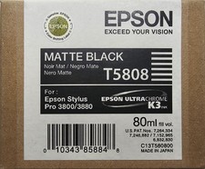 Genuine Epson T5808 Matte Black Ink Cartridge 80ml Stylus Pro 3800 3880 NEW picture
