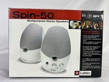 Labtec Spin 50 Multipurpose Stereo Speakers Computer MP3 PC's Gaming Laptop Deck picture
