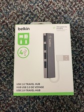 New Belkin 4-Port Ultra Slim USB 2.0 Travel Hub F4U042BT High Quality Black picture