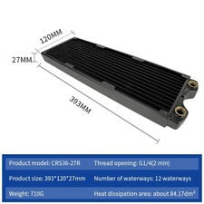  CRS36-27R 360mm Lead-Free Copper Radiator G1/4 12-Way PC Water Cooling picture