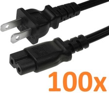 Lot (100) US 2 Prong Pin 6ft Polarized Power Cord Cable picture