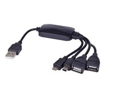 Vibe Axcess 4-Port USB 2.0 Smart Hub Mini and Micro USB connectors picture