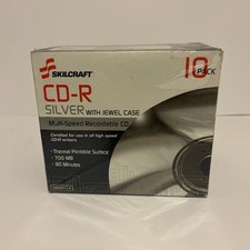 New CD-R Silver With Jewel Case 10-Pack 700MB Skilcraft Multi-Speed Blank Disc picture