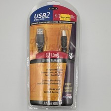 Belkin USB 2.0 Hi-Speed USB-A to USB-B 6 ft Black Gold Plated F3U133-06 picture