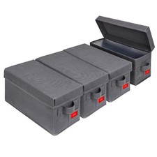 Upgrades CD Storage Box - CD Organizer with Lid 4Pack - Grey picture