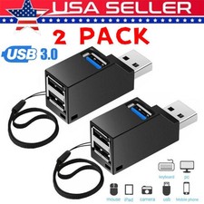 2 Pcs 3 Port USB 3.0 Hub Portable High Speed Splitter Box For PC Notebook Laptop picture