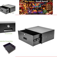 4U Server Cabinet Rack Mount Locking Drawer with Key 19 Inch Black 22 lb picture