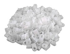 200 PCS 3/8 Inch White Nylon RType Cable Clamps Wire Cord Clip Management Kit picture