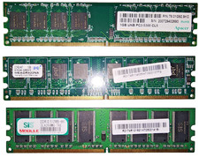 Lot of 3 DDR2-667 PC2-5300 RAM 2.5GB (SiS 512MB + pqi 1GB + Apacer 1GB) DIMM picture