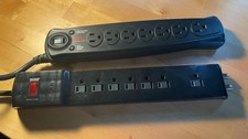 APC 7-Outlet Surge Protector SurgeArrest P74 Power Strip w Free Belkin bsq701bg picture