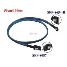 Lot Slim SAS 4.0 SFF-8654 4i 38pin to Mini SAS SFF-8087 Connection Cable 50cm/1m picture
