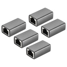 5PCS RJ45 Ethernet Coupler Female to Female in Line Cat7 Cat6 Cat5e Cat5 Silver picture