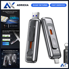 128GB USB Drive External SSD, 550MB/s Speed, USB C & A, Portable Thumb Drive picture