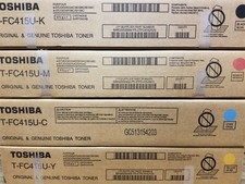 Toshiba Genuine OEM T-FC415U-K/C/M/Y Toner Cartridges, Free UPS Ground Ship picture