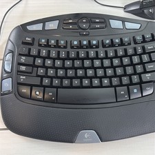 Logitech Cordless Wave Ergonomic Wireless Keyboard Y-RCP140 Black W/ Dongle picture