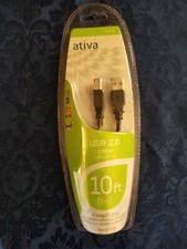 Ativa USB 2.0 Cable 10 Ft (3m) New Sealed  Item 828-625 A Plug / B Plug picture