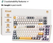 Kisnt KN85 75% Layout, 85 Keys Type C, Tri-mode connection RGB Lit Keyboard picture