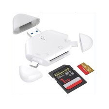 FLEAVER 3 in1 Memory Card Reader for iPhone USB C and USB A Devices Support SDTF picture