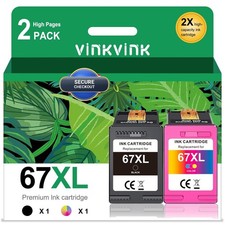 VINKVINK 67XL Replacement HP 67 67xl Ink Cartridges Black And Color Combo Pack picture