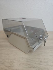 Compucessory Locking Cash Box Clear Plastic Suggestion Donation Box w/ Key picture
