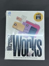 Genuine 1991 MICROSOFT WORKS Version 2.0 Complete Box Set Sealed + Discs (S6) picture