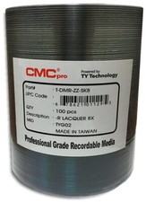 100-Pak CMC Pro (TY Technology) 8X SPEED Shiny-Silver DVD-Rs in Tapewrap picture