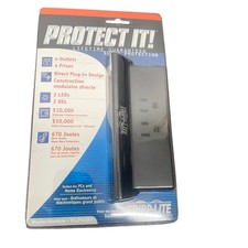 Tripp Lite TLP4BK Protect It 4 Outlet Surge Protector Direct Plug-In 670 Joules picture