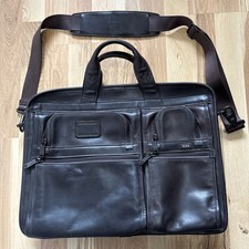 Tumi 96514BH T-Pass Brown Leather Laptop Briefcase Vintage w/ Dustbag picture