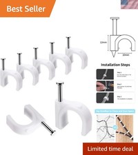Versatile 100 Pcs White Wire Clips - Simple Installation for All Cable Types picture