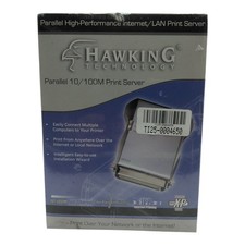 Hawking Technology High Performance Internet 10/100M LAN Print Server HPS1P, New picture