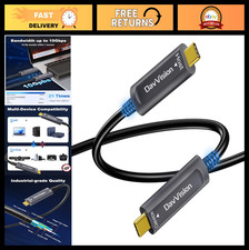33FT USB C Fiber Optic Cable, 10Gbps Active USB 3.2 Gen2, Ultra Slim for 4K Came picture