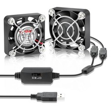2Pack Wathai 40mm x 10mm Mini USB Fan with Speed Control 5V Small Computer USB F picture