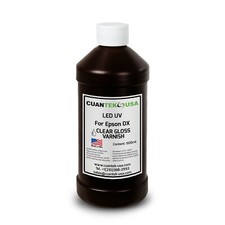 LED UV Curable GLOSS CLEAR VARNISH 500ml for Printers w/Epson Heads -MADE IN USA picture