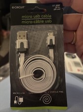 White e-circuit Micro USB Cable High-Speed Charging & Data Transfer (39 Inches) picture