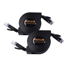 2pack Retractable Cat 6 Flat Ethernet Network Cable 6.6 Ft 10 Gigabit High Speed picture