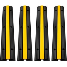 Heavy Duty Cable Protector Ramp 22046lbs Load Capacity 4 Pack Black Yellow picture