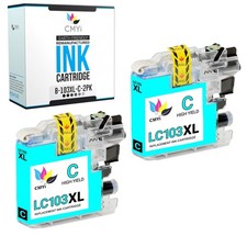 2-PK Compatible LC103XL Cyan Ink Cartridge fits Brother MFC J285DW J4510DW picture