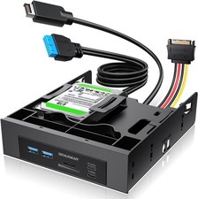 5.25” Front Panel USB Hub, Internal Sd/Microsd Card Reader for Desktop picture