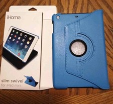 iHome Slim Swivel Folio For iPad Mini Sleep/Wake Technology Color Teal Blue New picture