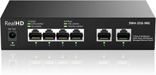 6 Port 10G Managed Ethernet Network Switch 2 x 10G RJ45 & 4 x 2.5G Base T Ports picture