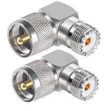 UHF PL259 Right Angle 90 Degree Coax Adapter, SO239 Male to Female PL259 picture