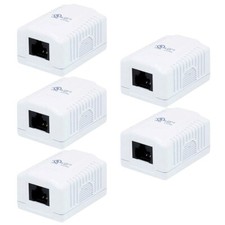 5 Pcs 1 Port CAT6 RJ45 8P8C Network LAN Ethernet Cable Wall Surface Mount Box picture